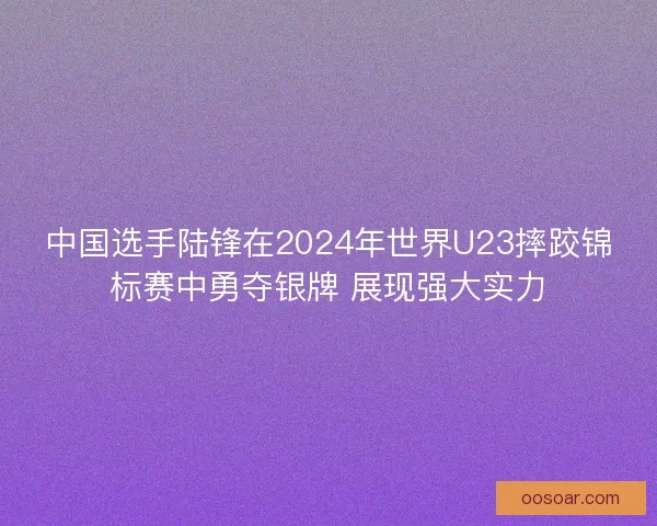 中国选手陆锋在2024年世界U23摔跤锦标赛中勇夺银牌 展现强大实力